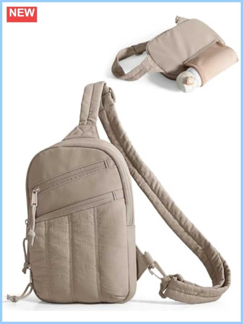Puffer Sling Bag RFID Blocking Crossbody Lightweight Travel